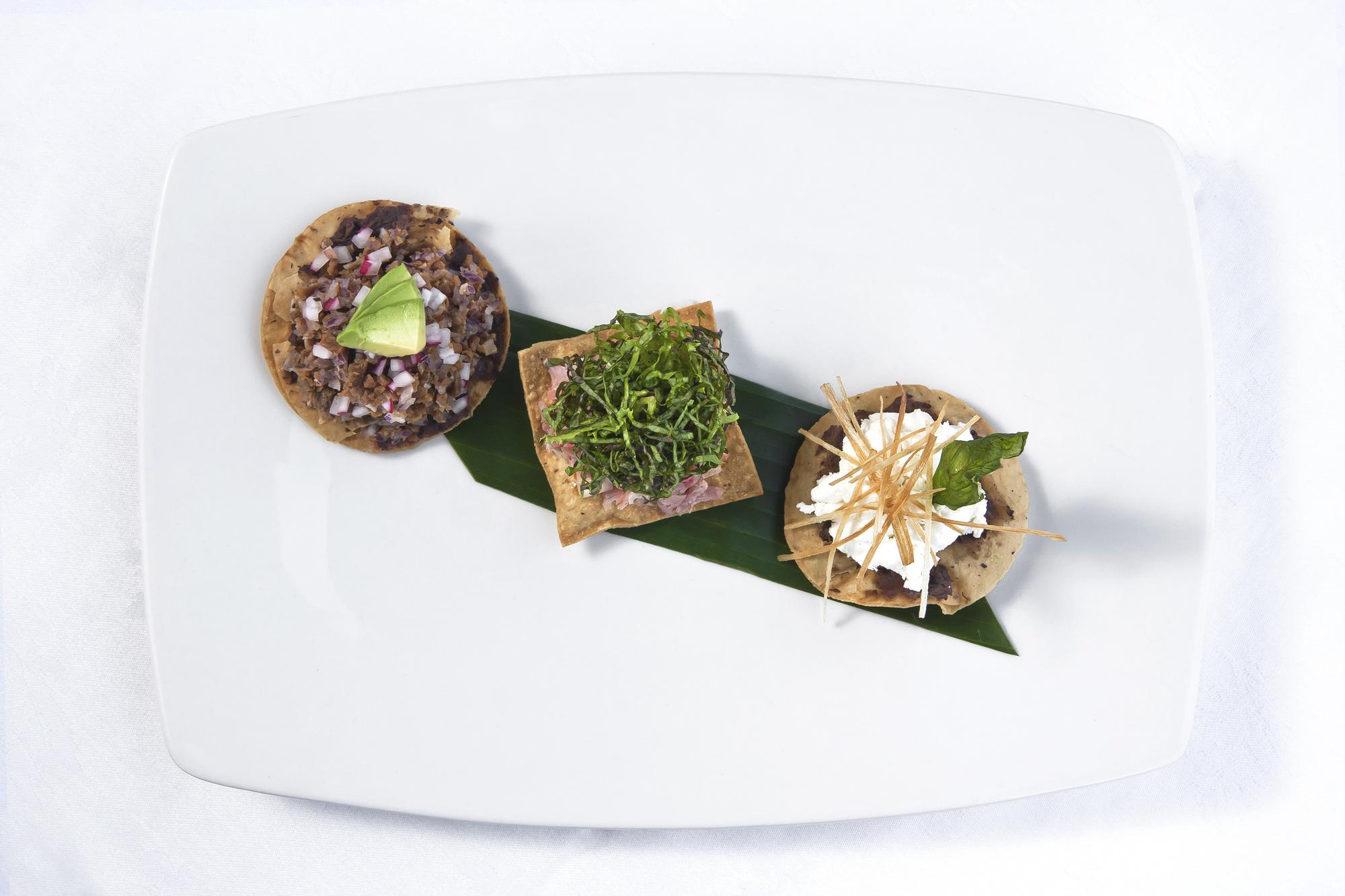 Plated dessert with herbs